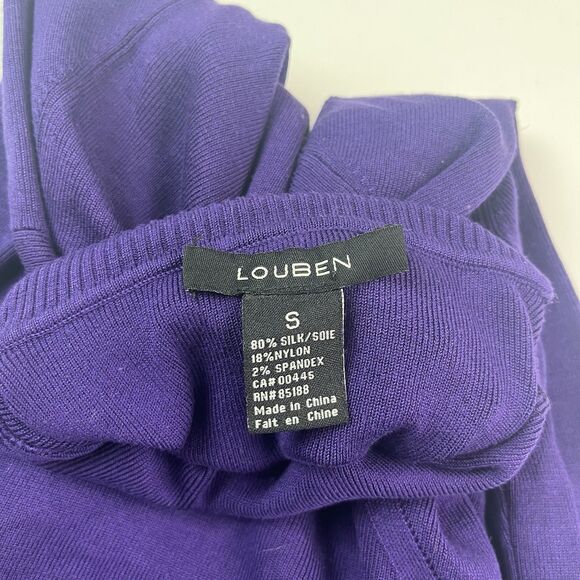 Louben Silk Turtleneck Sweater S Purple Basic Layering Preppy Quiet Luxury Soft - Picture 4 of 8